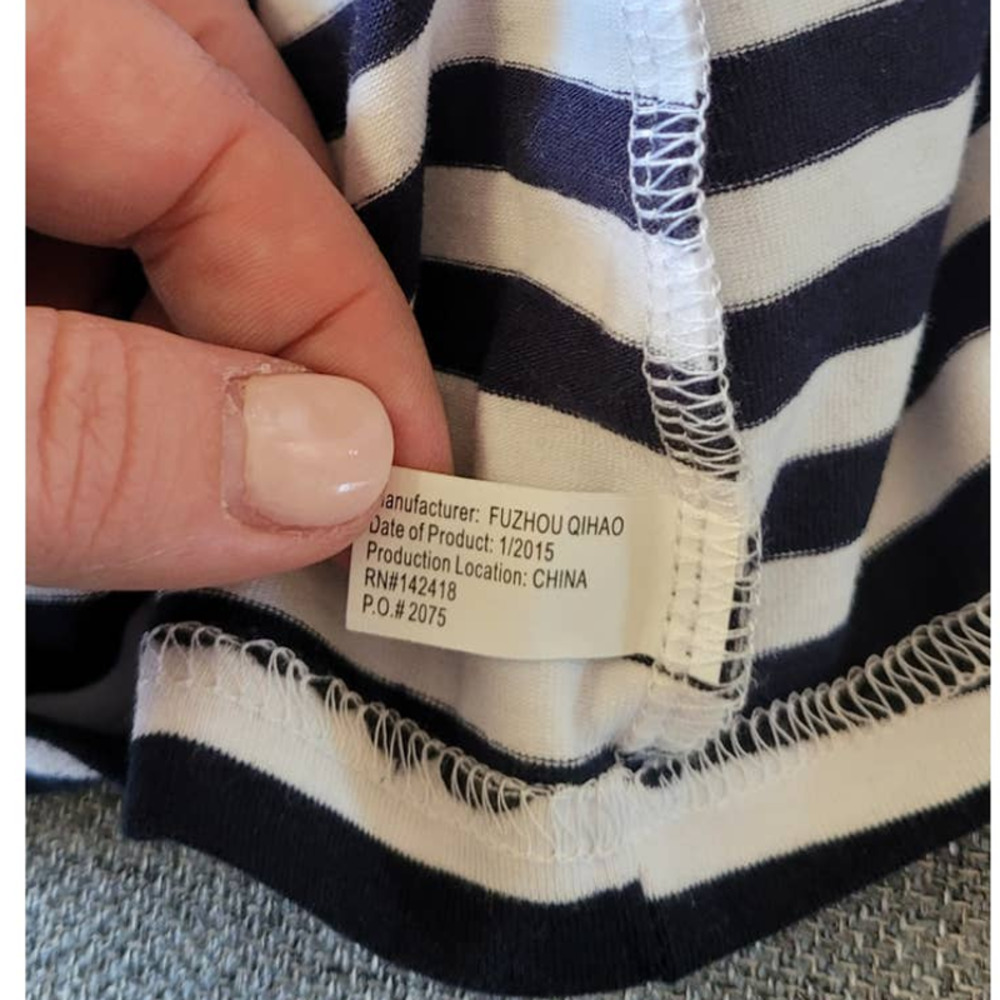 Lolly Wolly Doodle Navy Stripe Half Sleeve Dress Size Small - Picture 5 of 5